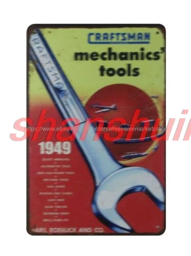 SHANSHUI 1949 Craftasman Mechanics tools metal tin sign plaque metal decor 1pc