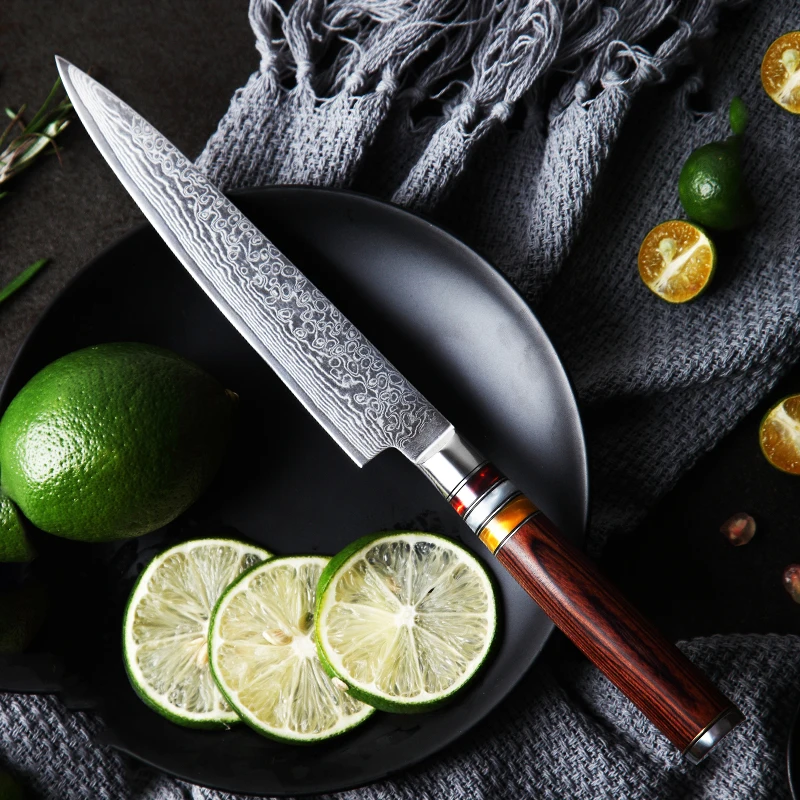 GRANDSHARP 5.3 Inch Utility Knife Damascus Kitchen knife Japanese Knives VG10 Damascus steel Cooking Tools