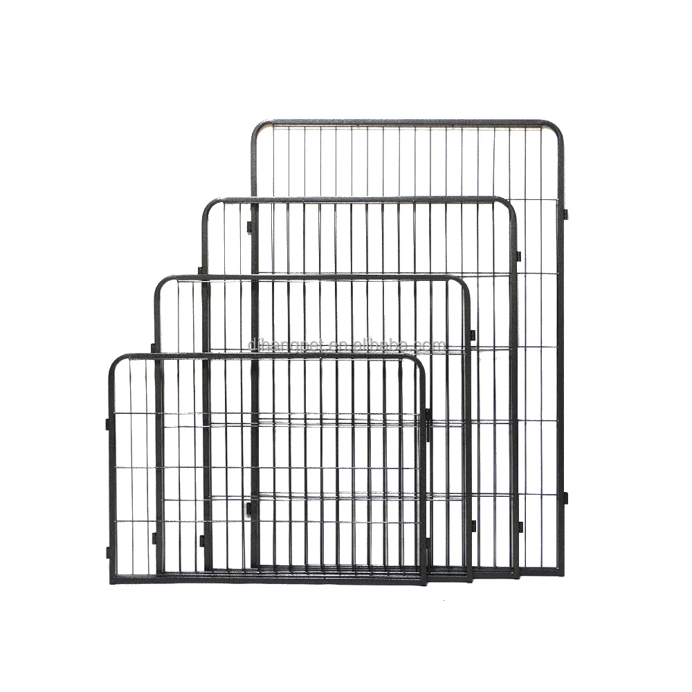 Metal Wire Extra Large Indoor Dog Playpen 6 Panel Black Metal Fence Dog Run Collapsible Pet Puppy Play Dog Pen Expandable
