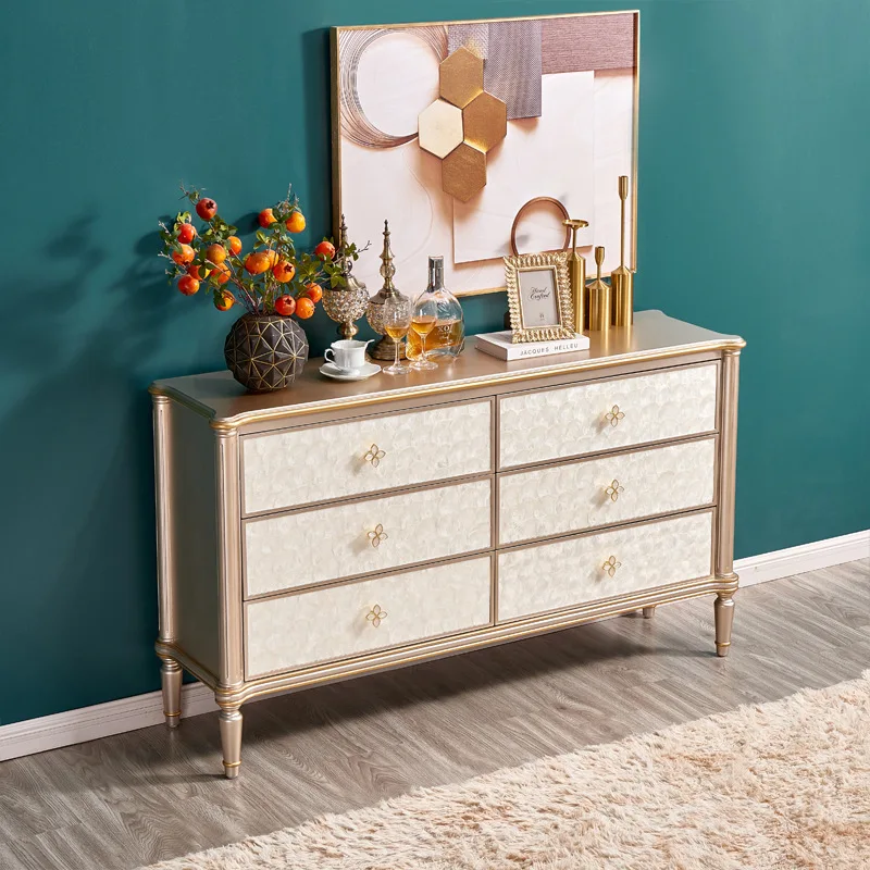 wood six-chest champagne silver dining side living room porch  wine  complete