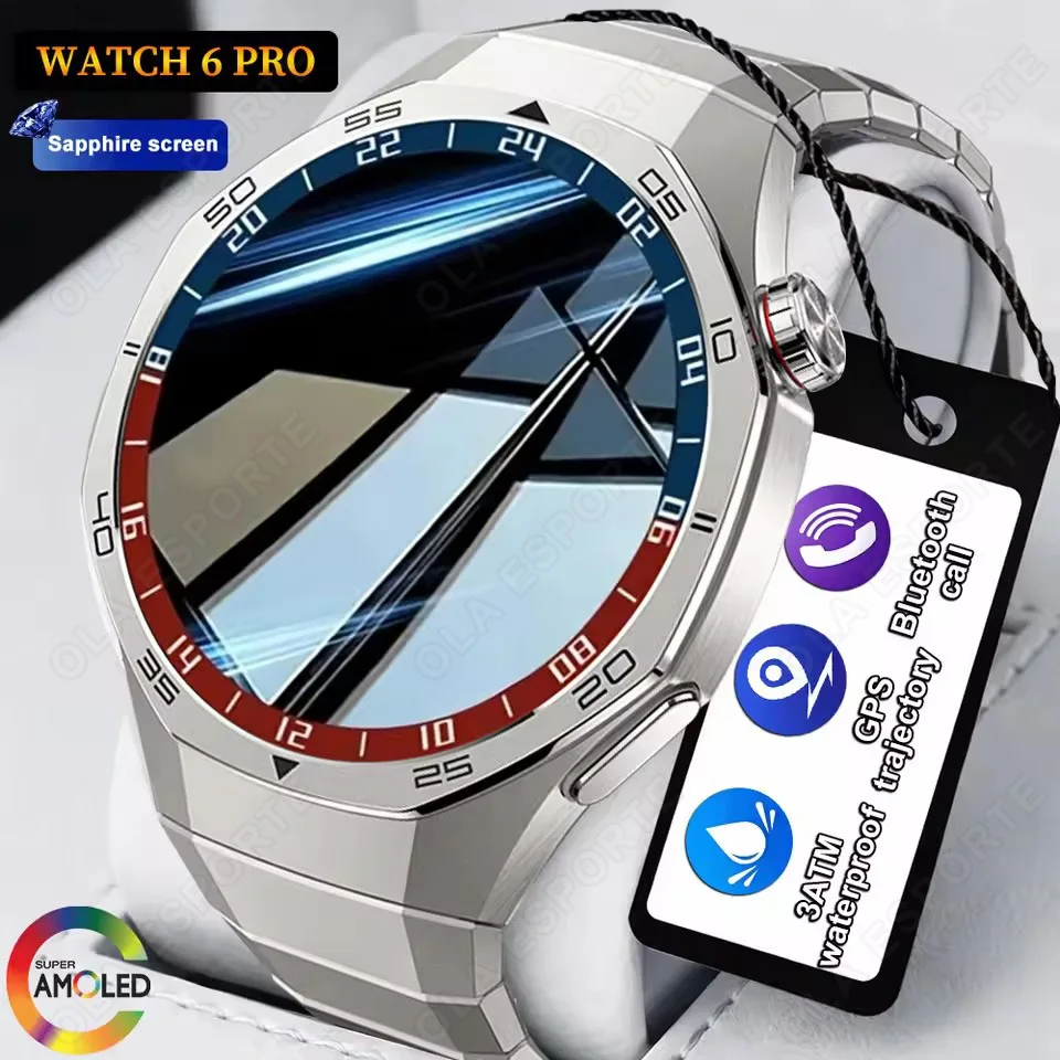 2026 New Watch 6 Pro Smart Watch GPS Sport Map Bluetooth Call Clock Built-in Compass Altimeter 3ATM Waterproof Smartwatch HT22 ﻿