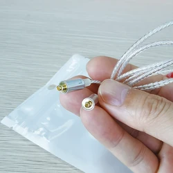 QIGOM MMCX Detachable Headphone Earphone Silver Plated Cable 3.5mm Jack