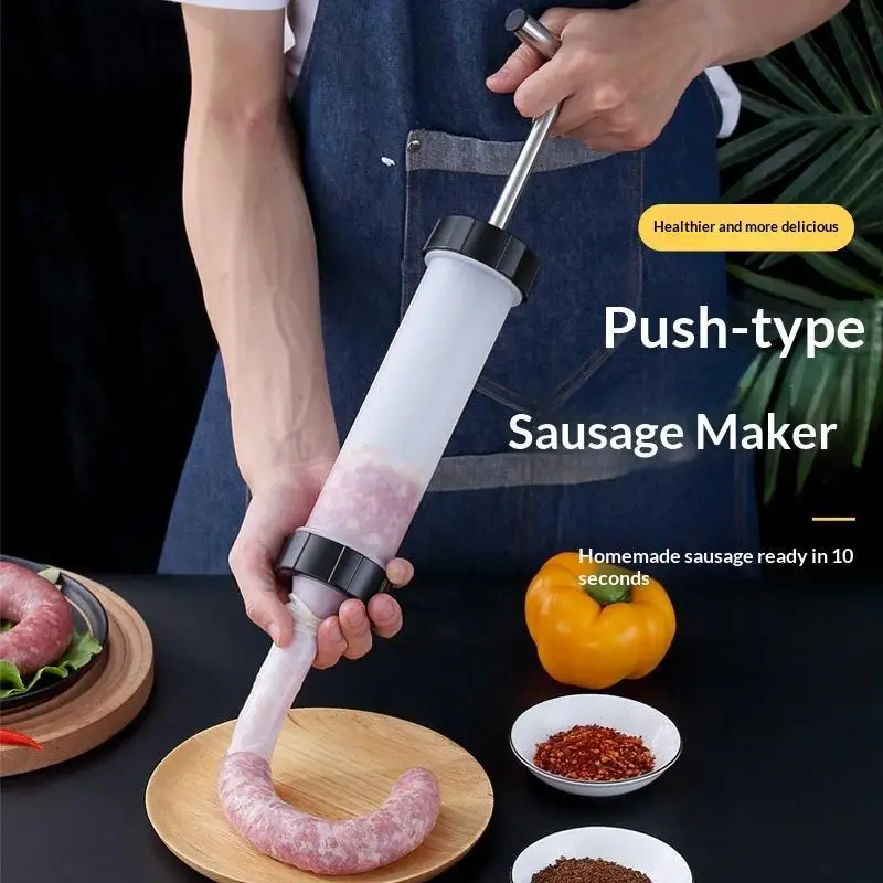 1 Set Manual Sausage Stuffer Compact Kitchen Meat Filler Machine Reusable DIY Handmade Meatball Maker Sausage Filling Tool