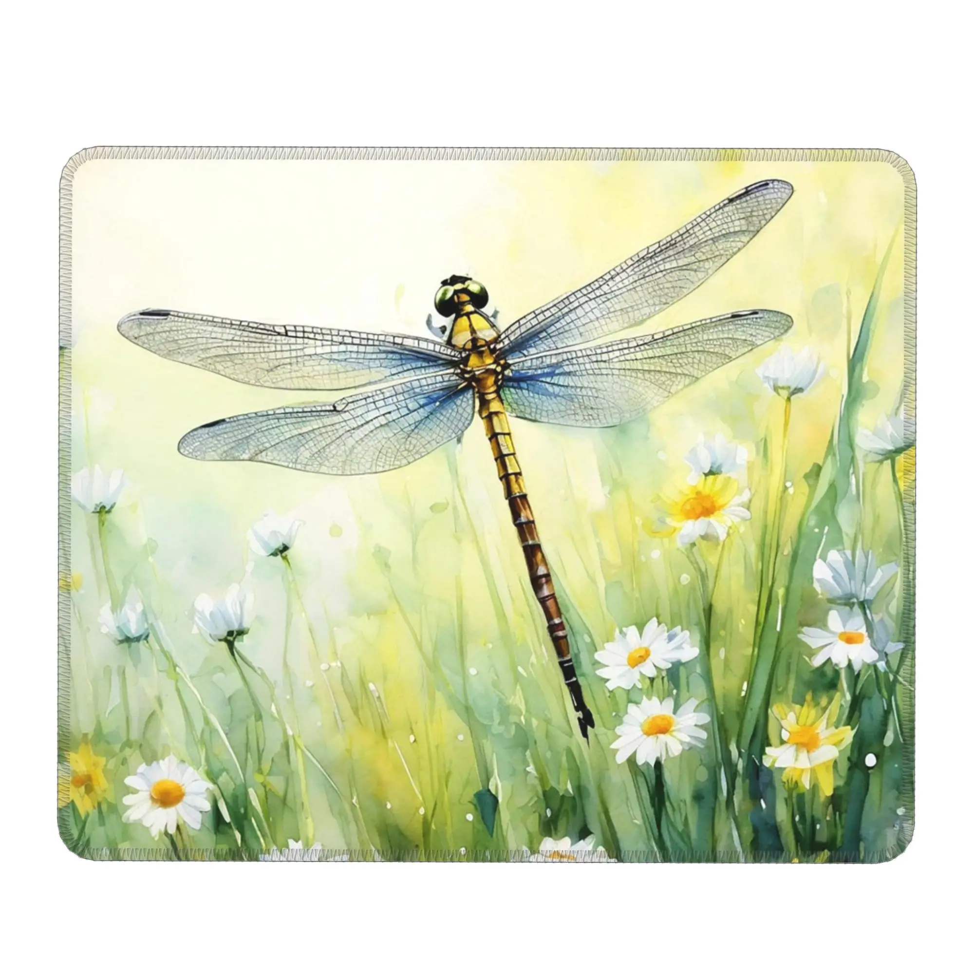 Dragonfly And Daisy Flower Mouse Pad Computer Keyboard Mouse Mat Gamer PC Laptop Desk Mat Office Table Mats
