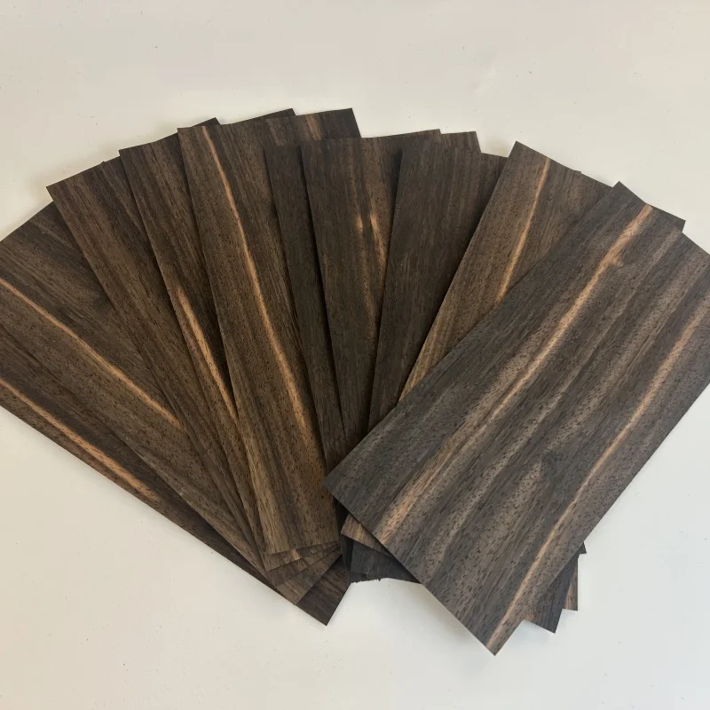 Natural Ebony wood veneer sheet Sheets Thin Wood Slices for Marquetry Art DIY Crafts Handmade Wood Inlay Material  Flexible