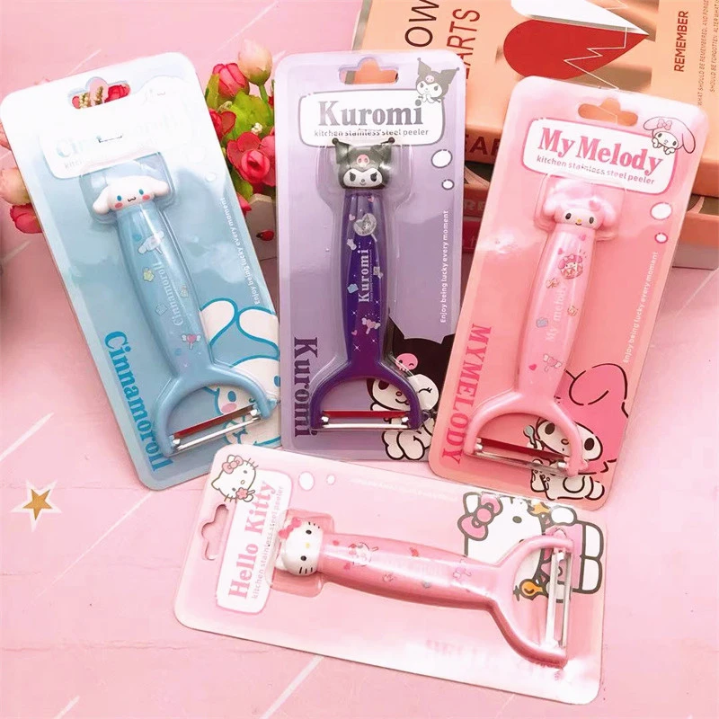 

Cartoon Sanrio Hello Kitty Fruit Peeler Cute Cinnamoroll Kuromi My Melody Peeling Knives Highly Attractive Sharp Scraper Gifts