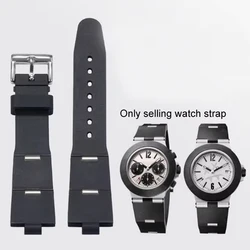 Black Rubber silica gel strap for Bvlgari  Watch Strap with notch 22x8 24x8mm DP42C14SVDGMT men's and women's watch chain