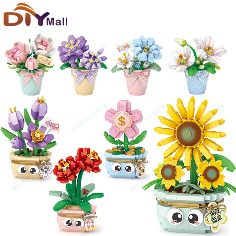 

DIY Flower Bouquet Building Blocks Kit Rose Bricks Set for Valentine’s Day Gift for Girls/Women Adults Home Decoration MOC
