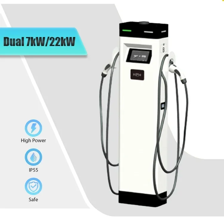 Electric Car Charging Station 7kW 22kW EV Charger with MID Meter and Dual Type-2 Charging Outlets