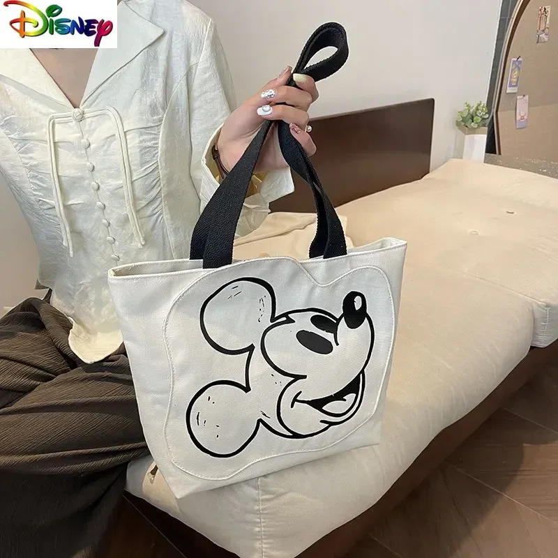 

Disney Mini Mickey Large Capacity Handheld Shopping Bag Women's High Quality Canvas Casual Versatile Tote Bag