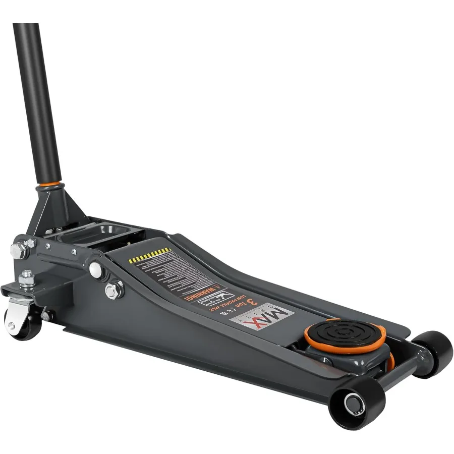 3Ton 6600lbs Low Profile Hydraulic HeavyDuty Steel Floor Jack with Dual Pistons Quick Lift Pump Ideal for Home and Workshop Car