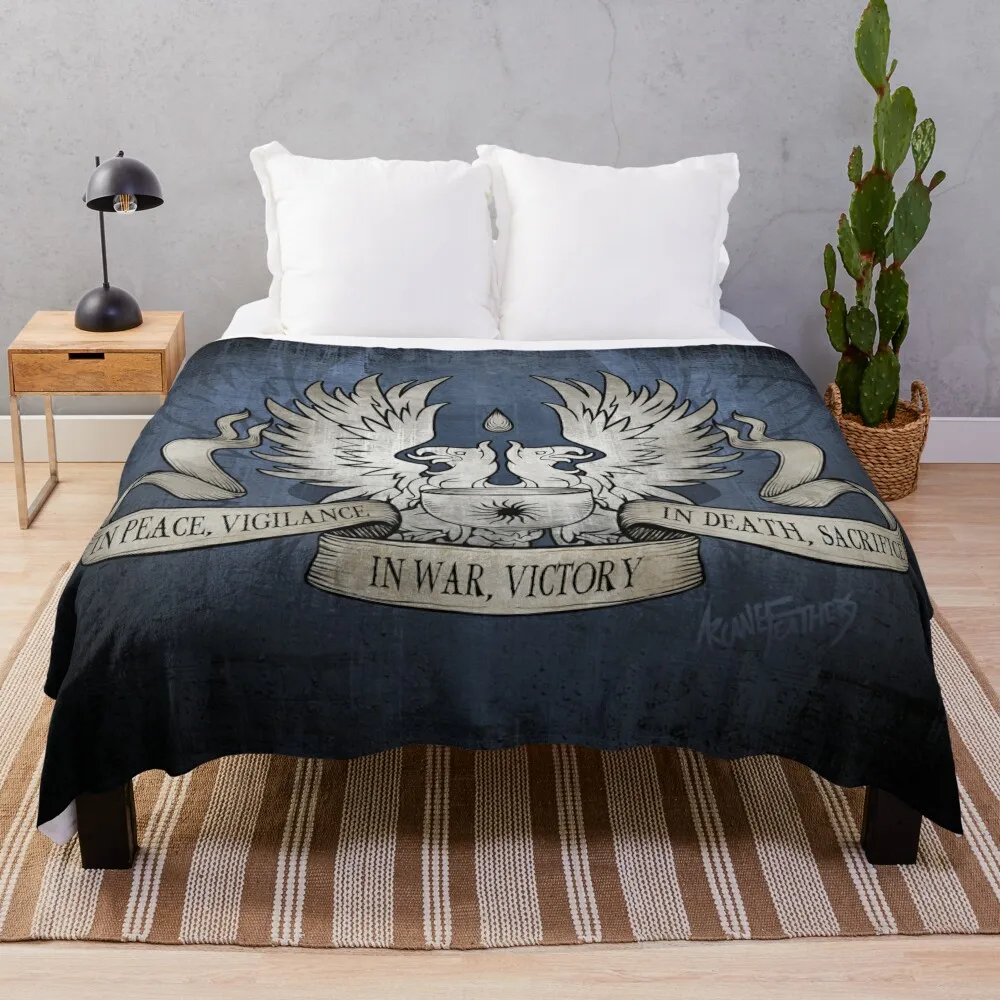 Dragon Age: Grey Warden Motto Throw Blanket warm for winter wednesday Furrys Blankets