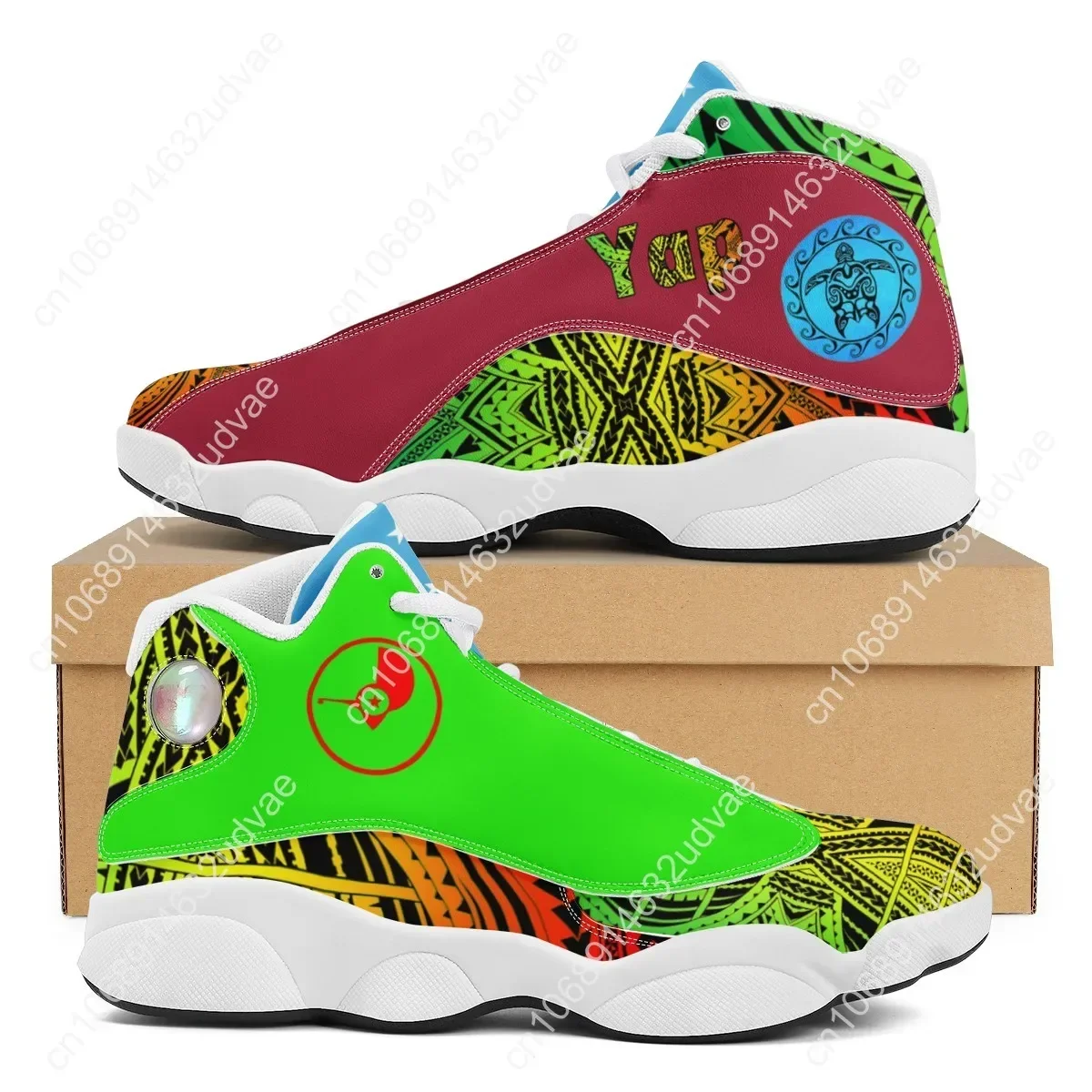 Zapatillas de correr de estilo Tribal de Samara polinesiana para hombre, zapatos deportivos de baloncesto personalizados con logotipo de equipo, novedad