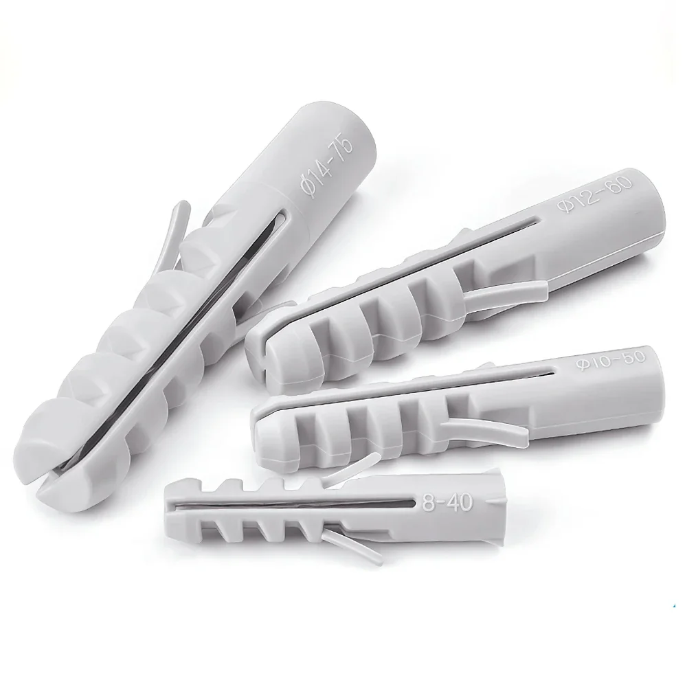 20-100pcs M5 M6 M8 M10 M12 M14 Plastic Expansion Tube Pipe Wall Anchors Plugs Self-tapping Screw Plug Plastic Wall Hardware Tool