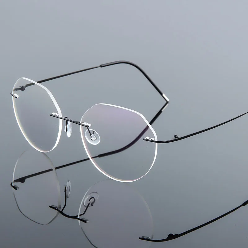 Randlose Memory-Titanlegierung, blaues Licht blockierende presbyopische Lesebrille, Business-Männer und Frauen, leichte verschreibungspflichtige Brillen – Detail 5