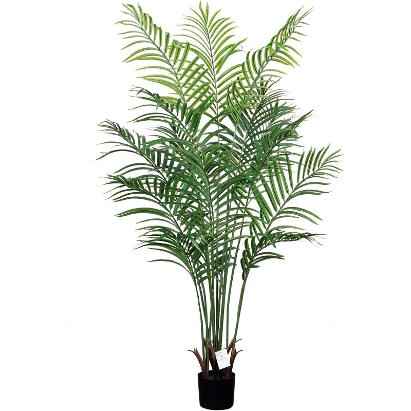 Artificial Palm Tree Indoor, 5ft Tall Faux Dypsis Lutescens Plant with 13 Detachable Trunks, Large Tropical Fake Palm Tree Silk