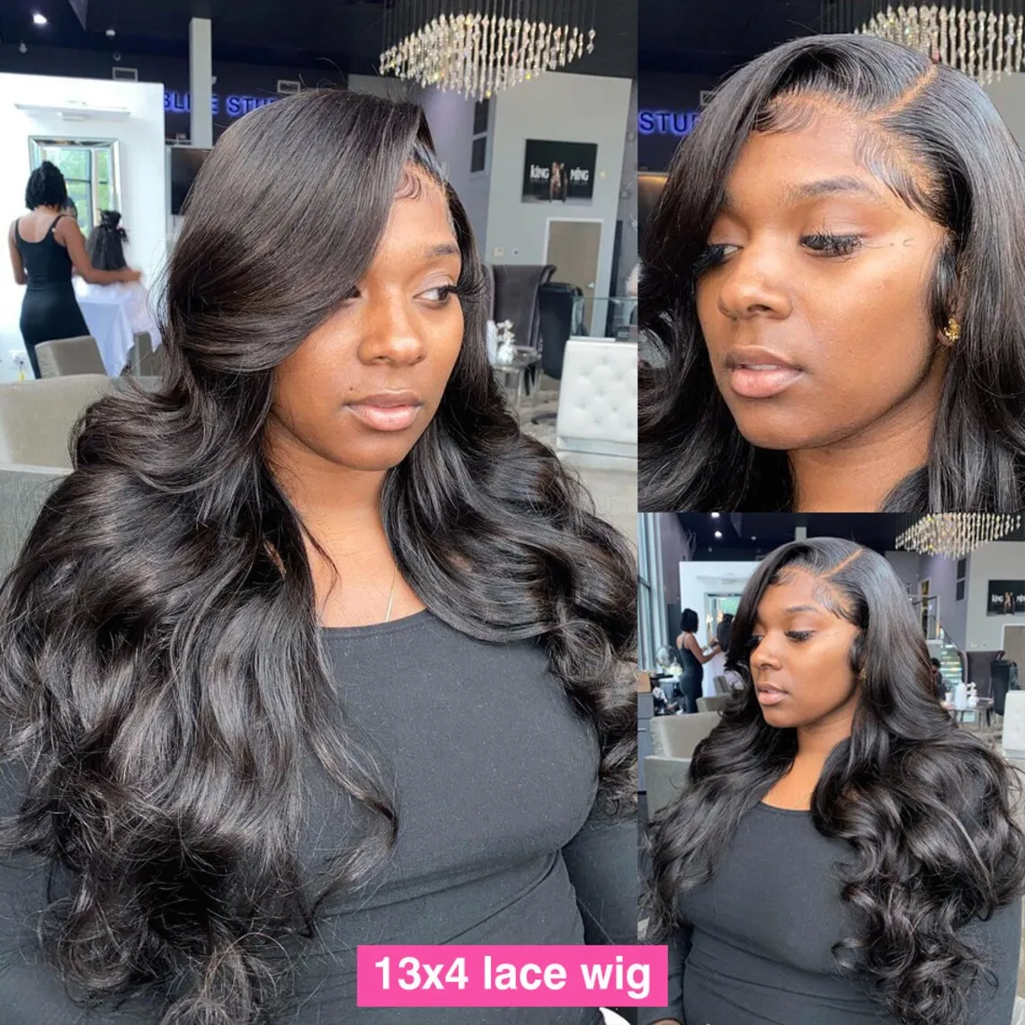 200 Density Body Wave Transparent 13x4 Lace Front Human Hair Wigs 28 30 Inch Water Wave Remy 4x4 Frontal Wig For Black Women