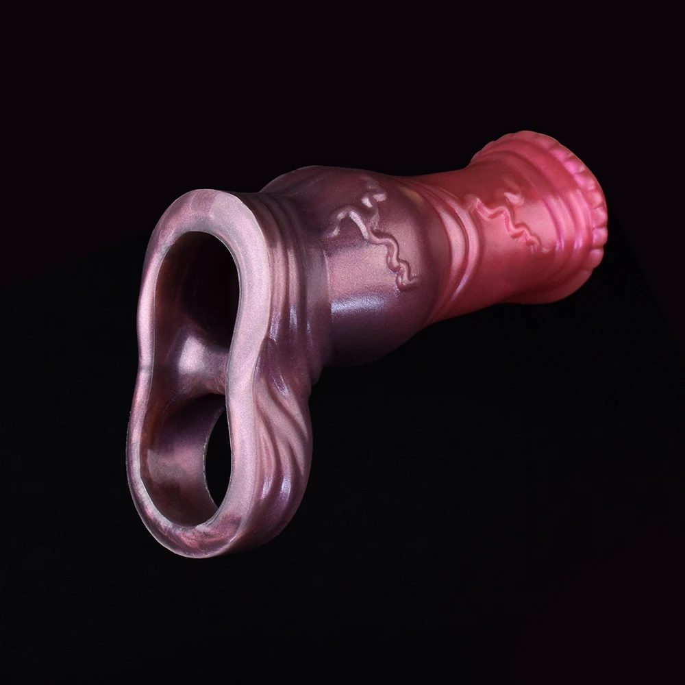 NNSX 3 Sizes Fantasy Horse Penis Sleeve Silicone Cock Enlargement Multi-color Hollow Dildo Cover Delay Ejaculation Male Sex Toy - view 6