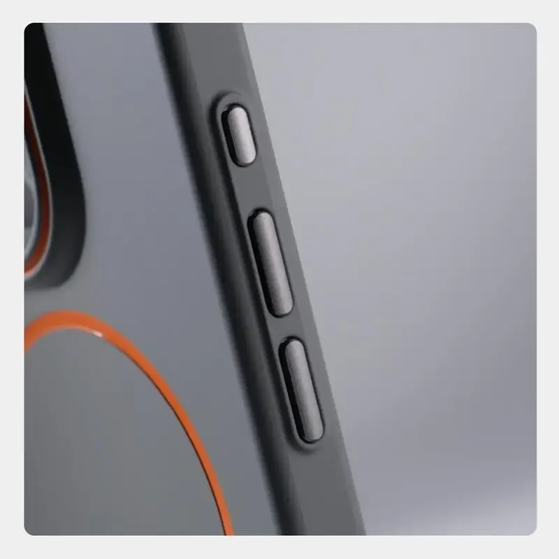 Ultrathin Simple For Magsafe Phone Case for Iphone 16 Pro Max 15 Pro 14 13 12 Matte Hit Color Lens Wireless Charging Hard Cover