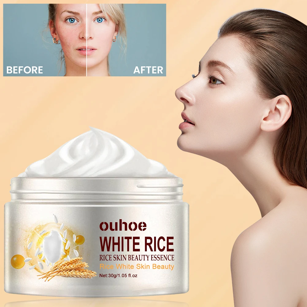 White Rice Facial Skin Moisturizer Cream Anti-wrinkle 30ml Nourishing Face Moisturizer Natural Firming Face Cream for Skin Care image 3