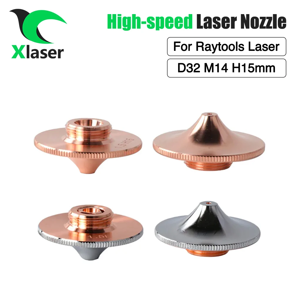 Xlaser raytools หัวฉีดเลเซอร์ความเร็วสูง Dia.32mm ลำกล้องขนาด1.0-4.0มม. ชั้นเดียวสองชั้นสำหรับ raytools หัวตัดเลเซอร์ไฟเบอร์