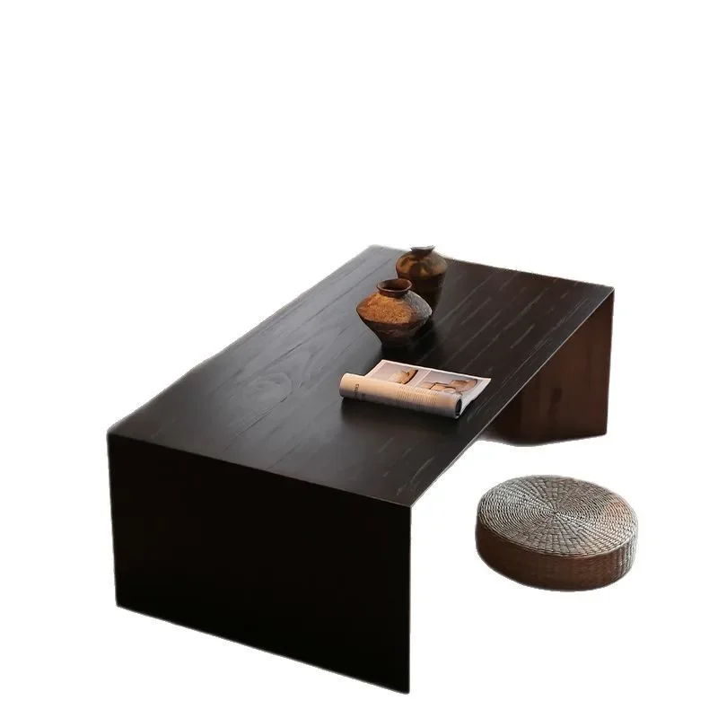 Solid wood sofa coffee table, premium wabi-sabi Italian coffee table