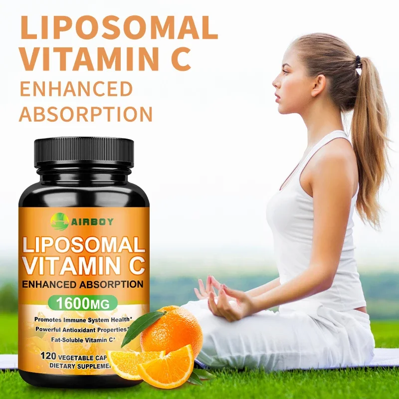 Liposomal Vitamin C 1600mg - Promotes Collagen Production, Immune Support, Powerful Antioxidant