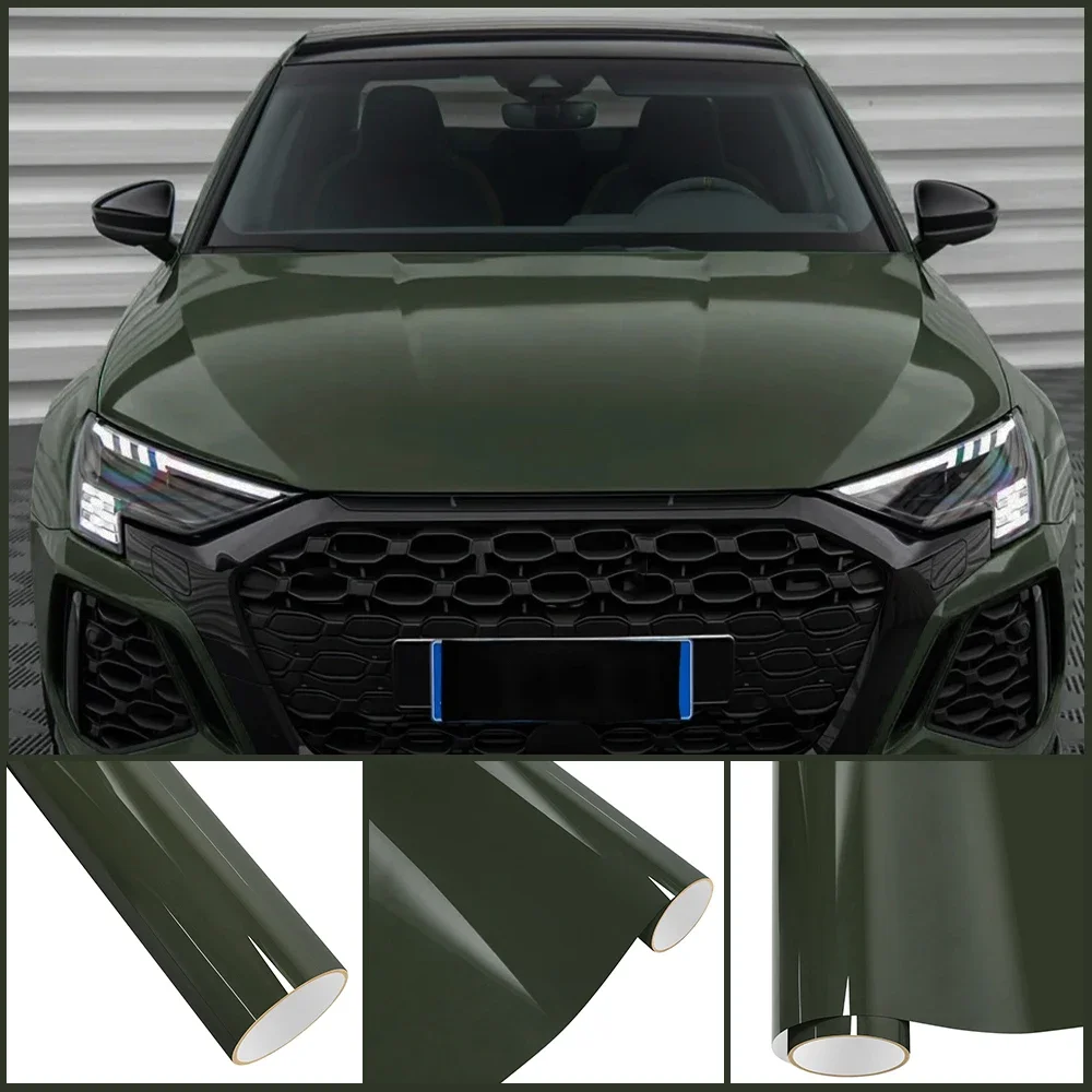 

PET Platinum Black Olive Car Vinyl Film Waterproof Scratch Resistant Decal Sticker Motorcycle Auto Body Exterior Decoration Film