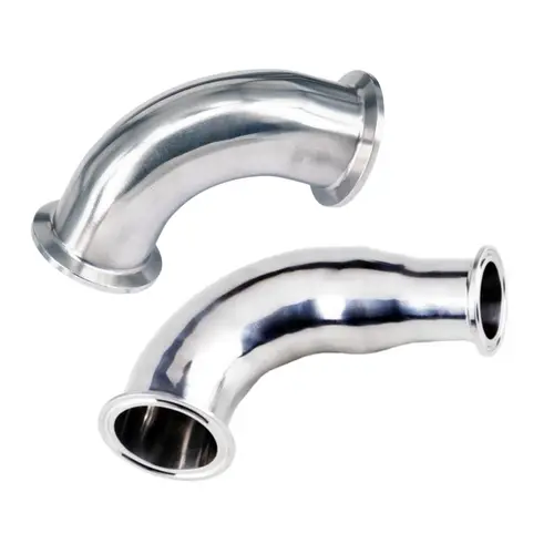 Igual/Reduce 0,5"" 1,5"" 2"" 2,5"" 3"" 3,5"" 4"" Tri abrazadera 304 Acero inoxidable codo de 90 grados virola sanitaria accesorio de tubería