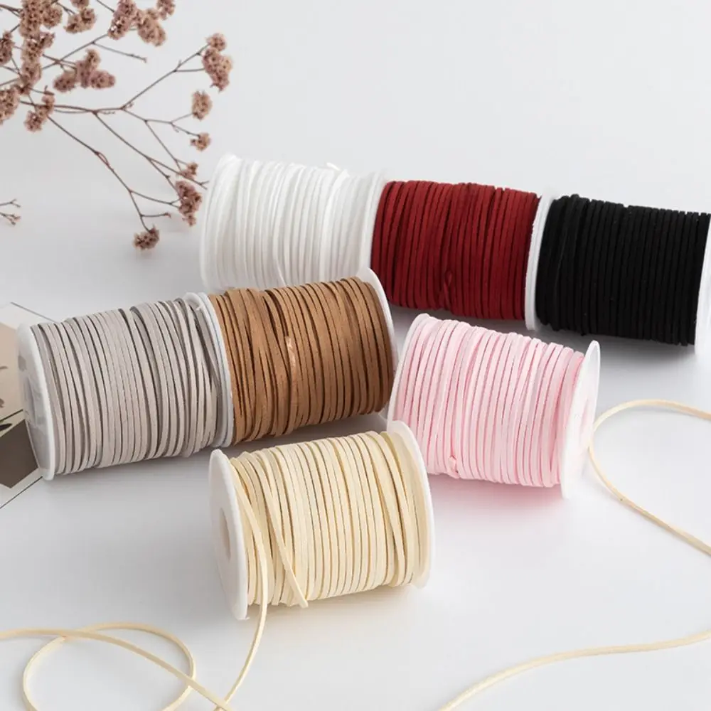 Multipurpose Faux Suede Leather Velvet Rope Handmade Korean Style Leather Roll Thread Cord Ribbon Gift Packaging Rope DIY