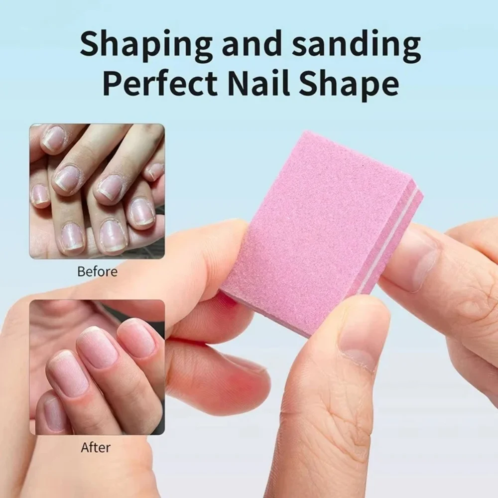 50/100Pcs Nail Buffing Sanding Blocks Portable Manicure Pedicure Polishing File Tools Double Sided Nail Surface Grinding Buffer