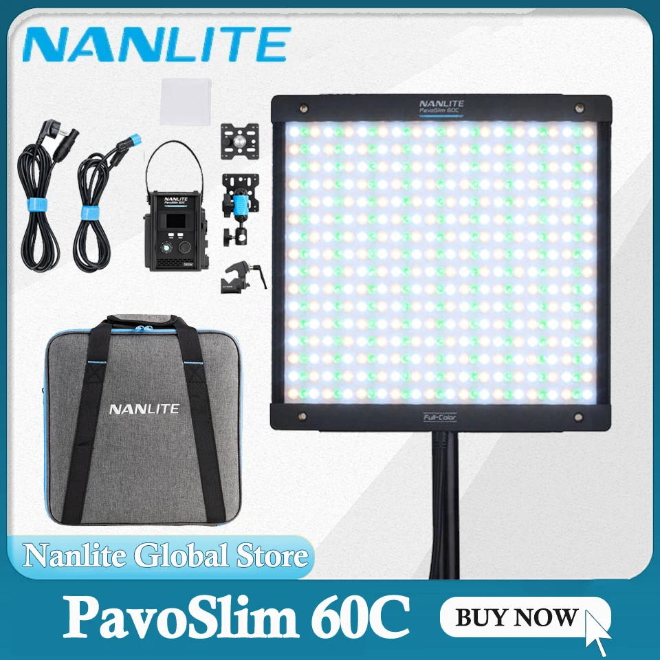 

Светодиодная панель Nanlite PavoSlim 60C RGB 2700-6500K для фотосъемки и заполняющего освещения со встроенными 15 специальными эффектами для прямых трансляций