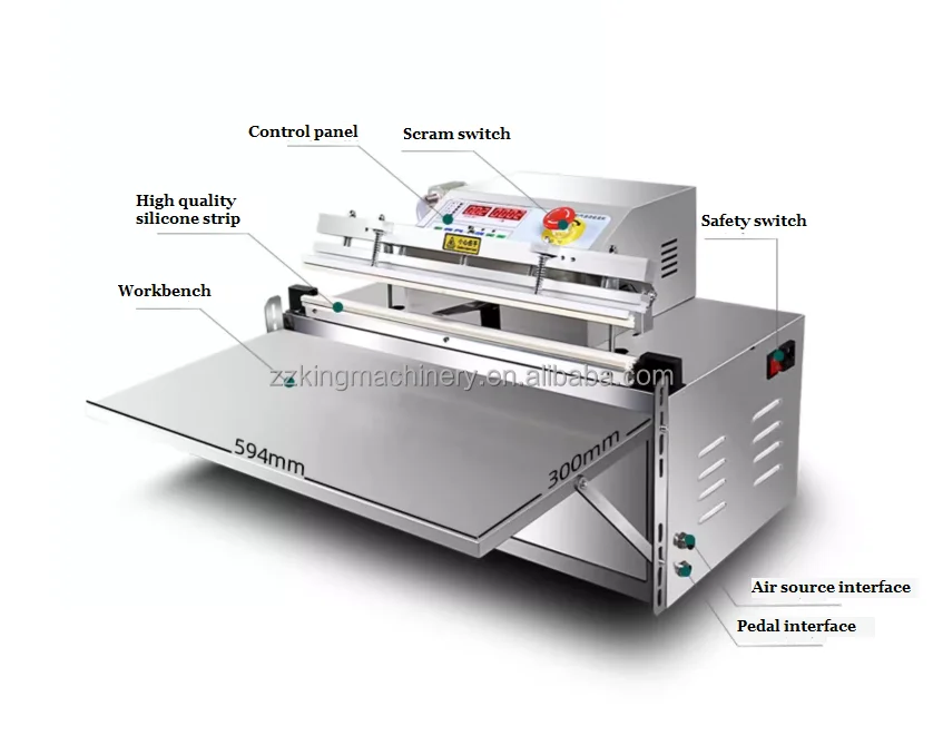 Electric External Suction Vacuum Machine Stainless Steel Vacuum Sealer for Textiles & Chemical Compressed Vacuum Packaging