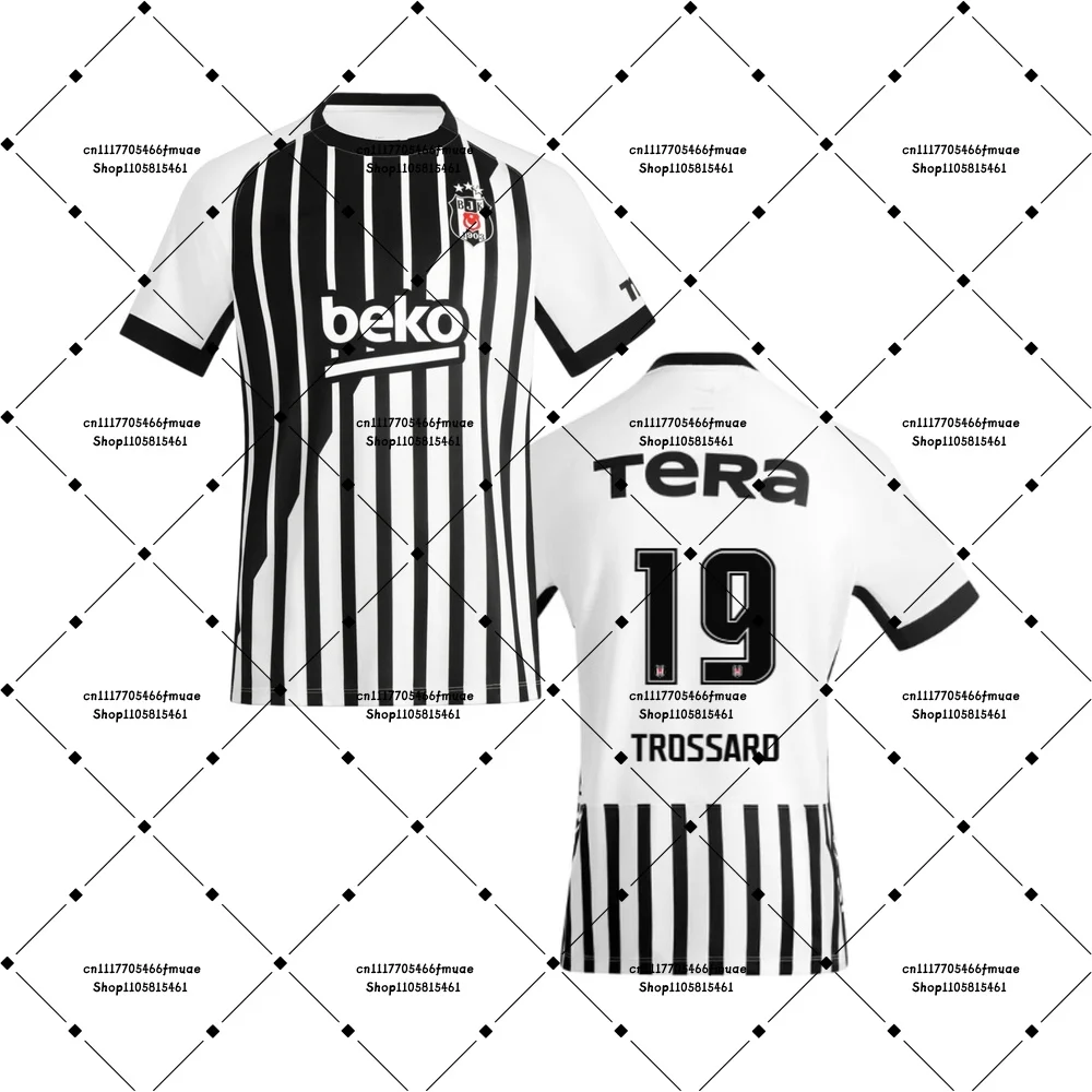 26-27 Dušan Vlahović 28 Trossard 19 Semih 90 Beşiktaş JK Mens Top Adult Dry-fit Breathable T-shirt Unisex Sports Football Jersey