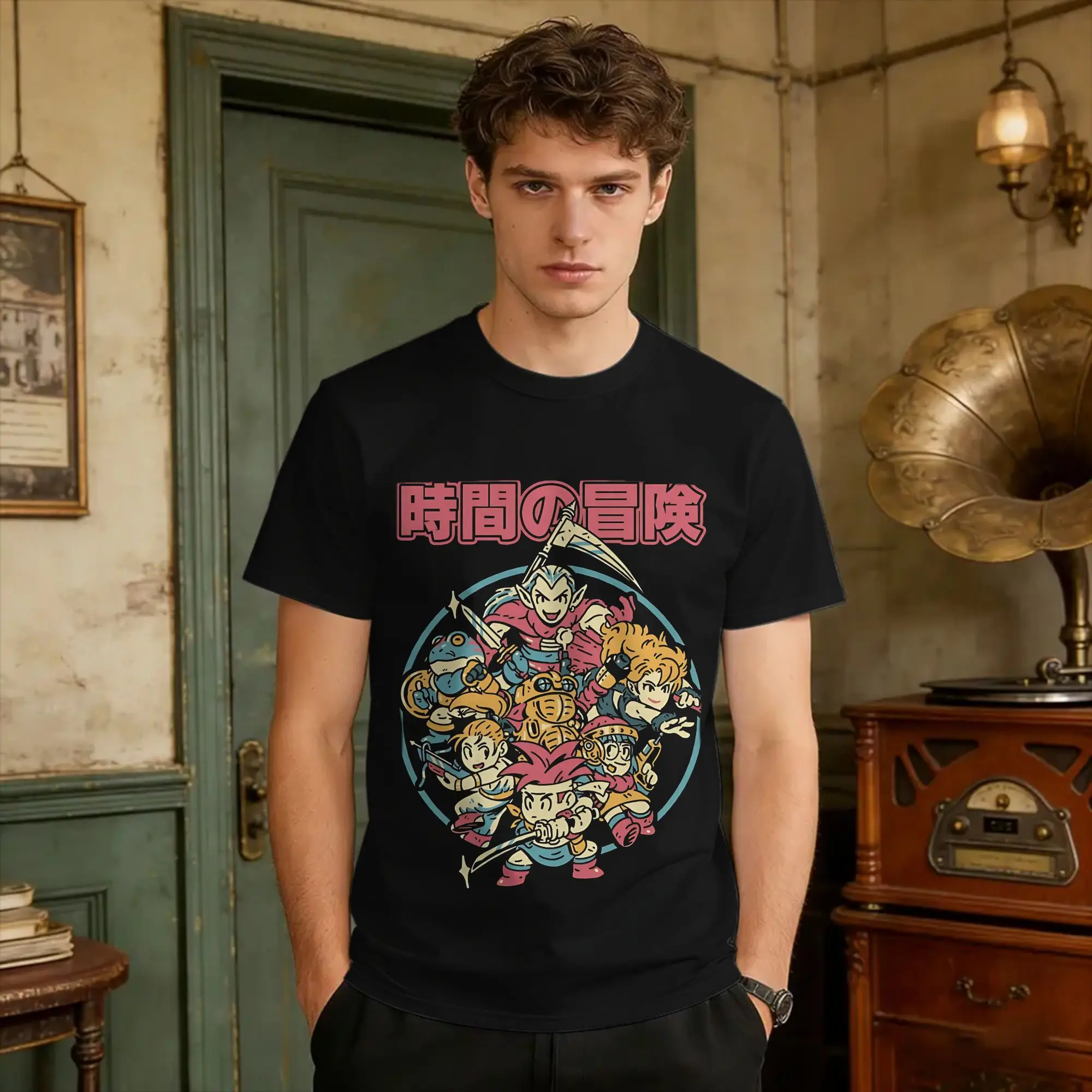 Vintage T Shirt Chrono Crew Chrono Trigger Cotton T Shirts  Novelty Tshirt for Man Summer Y2K Funny Casual Short Sleeve Top Tees