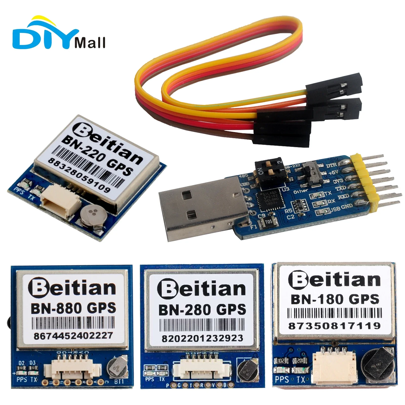 Beitian BN-180~880 GPS module GLONASS antenna module TTL level with 1 serial port module USB to TTL flight control