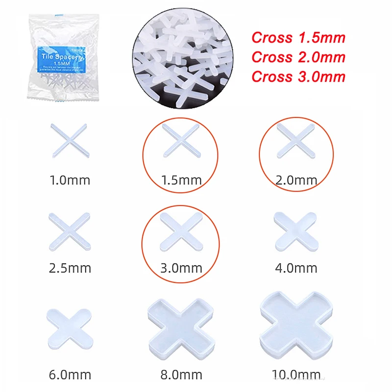 401 Pieces Tile Leveling System 300 Pieces Clips + 100 Pieces Wedges + 1 Piece Pliers Tile Spacers 2.0mm Cross Tile Tool