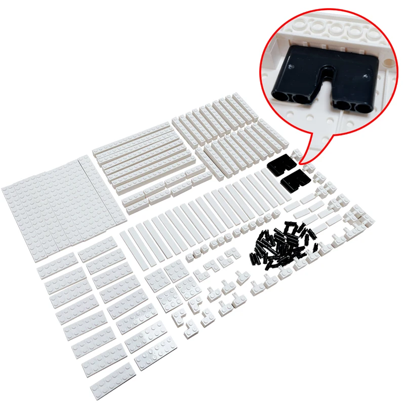 Pixel Art Malerei Weiß Fotorahmen Set Ziegel 4/3 16x16 Grundplatten Bausteine MOC Teile Spielzeug Kompatibel 31202/31204/65803 – Detail 16
