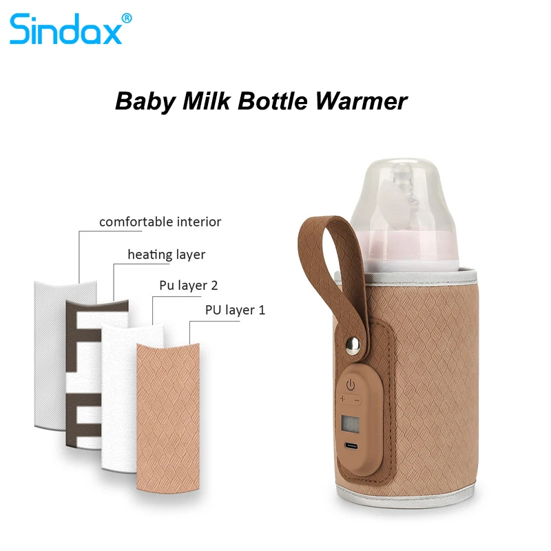 

Baby Milk Water Warmer with LCD-Display Adjustable Temperature Baby Nursing Bottle Heater Safe Kids Supplies for Outdoor Travel