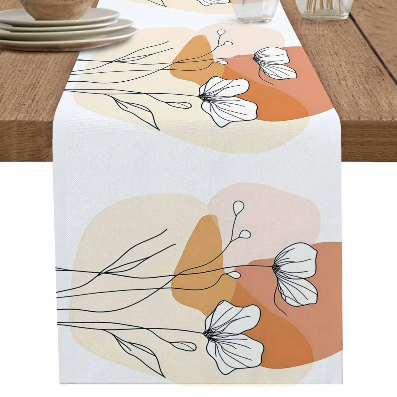 

Modern Art Line Texture Decoration Table Runner For Wedding Party Chirstmas Decoration Coasters Table Runners Mat