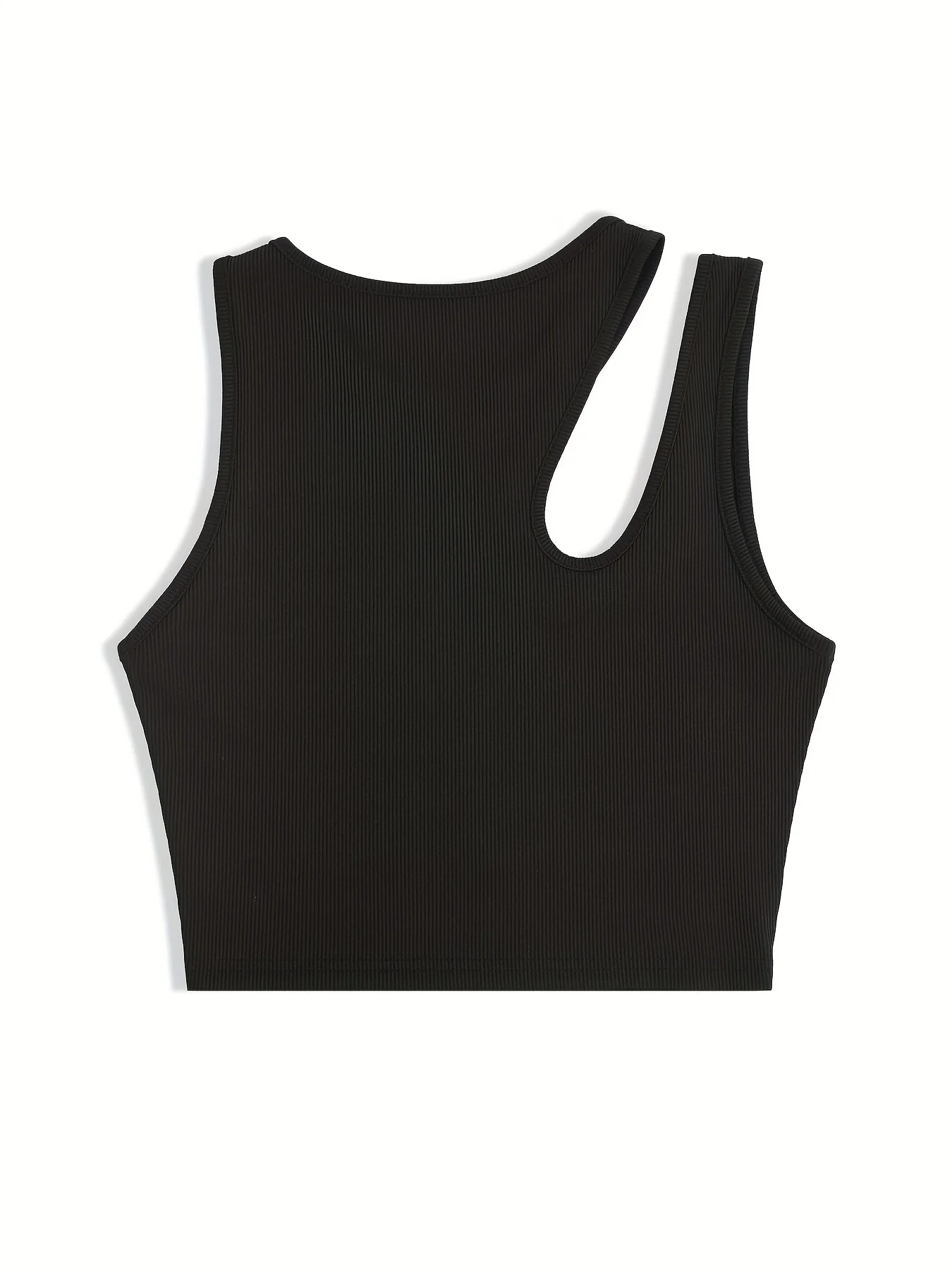 Asymmetrical Ribbed Crop Tank Top, Y2K Sleeveless Tank Top ForSummer, women's Clothing