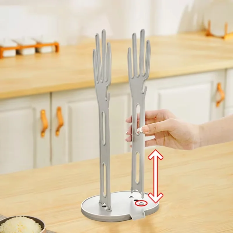 1PC Kitchen Glove Stand Holder Rubber Glover Dryer Rack Towel Holder Drain Countertop Storage Rack Kitchen Sink Accessories Tool