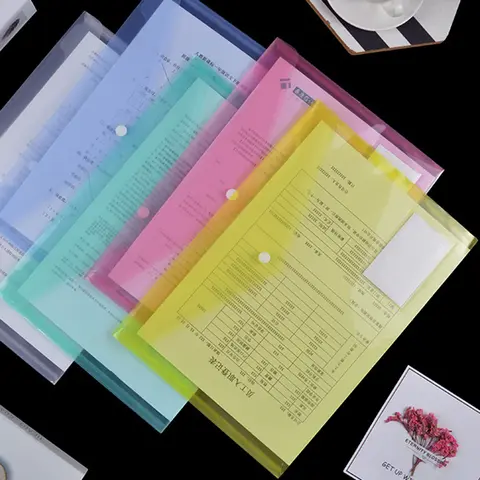 Transparent Plastic A5 Folders File Bag Document Hold Bags Folders Paper Storage