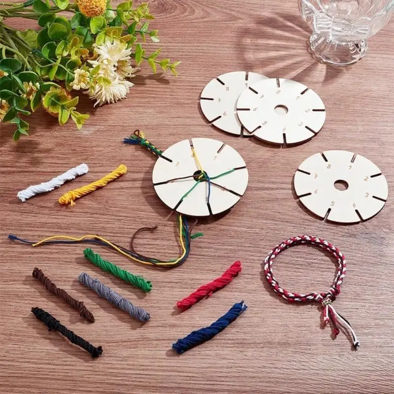R66A 4Pcs Braiding Discs Bracelet Weaving Plate Boards Multifunctional Beading Cord Discs for Braided Rope Crafting