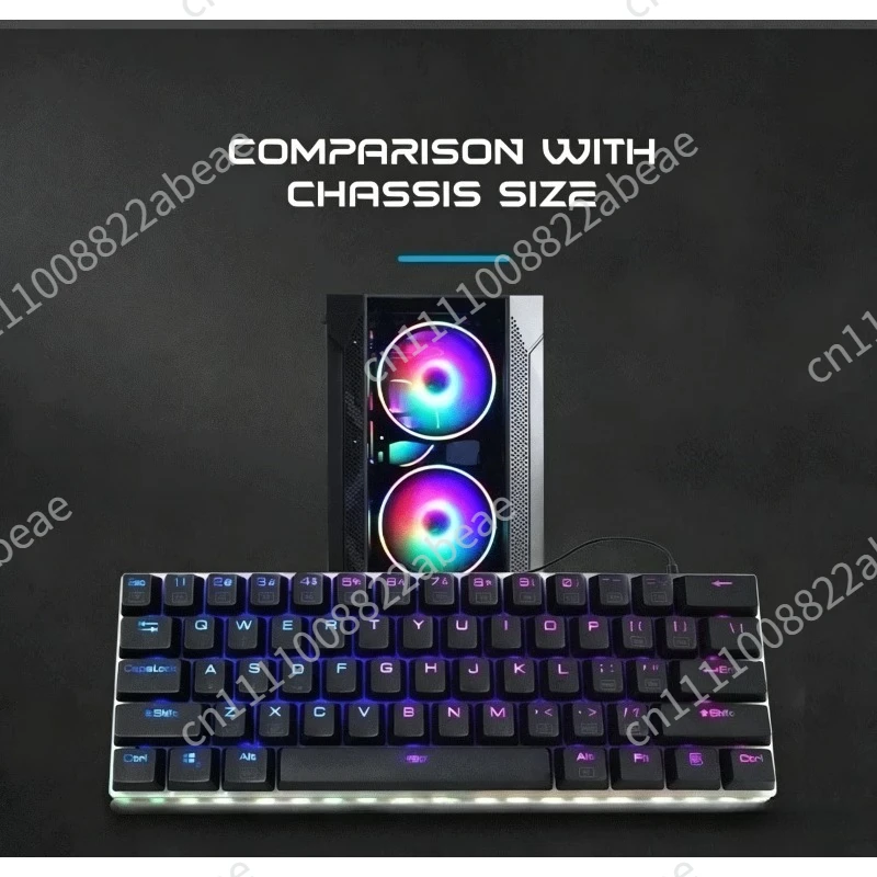 For  K605 Big 60 61 key  Blue Switch Black Gaming gamer Mechanical Keyboard
