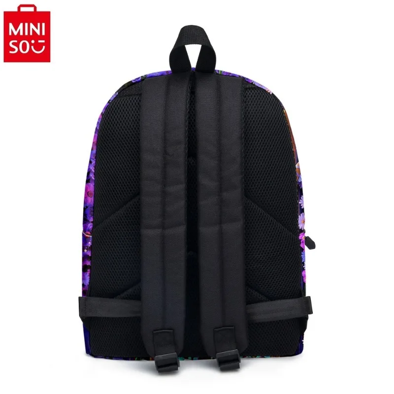 MINISO Disney Princess Sweet Print 3D Large Capacity Backpack Student Cute Cartoon with Pen Bag Multi functional Backpack