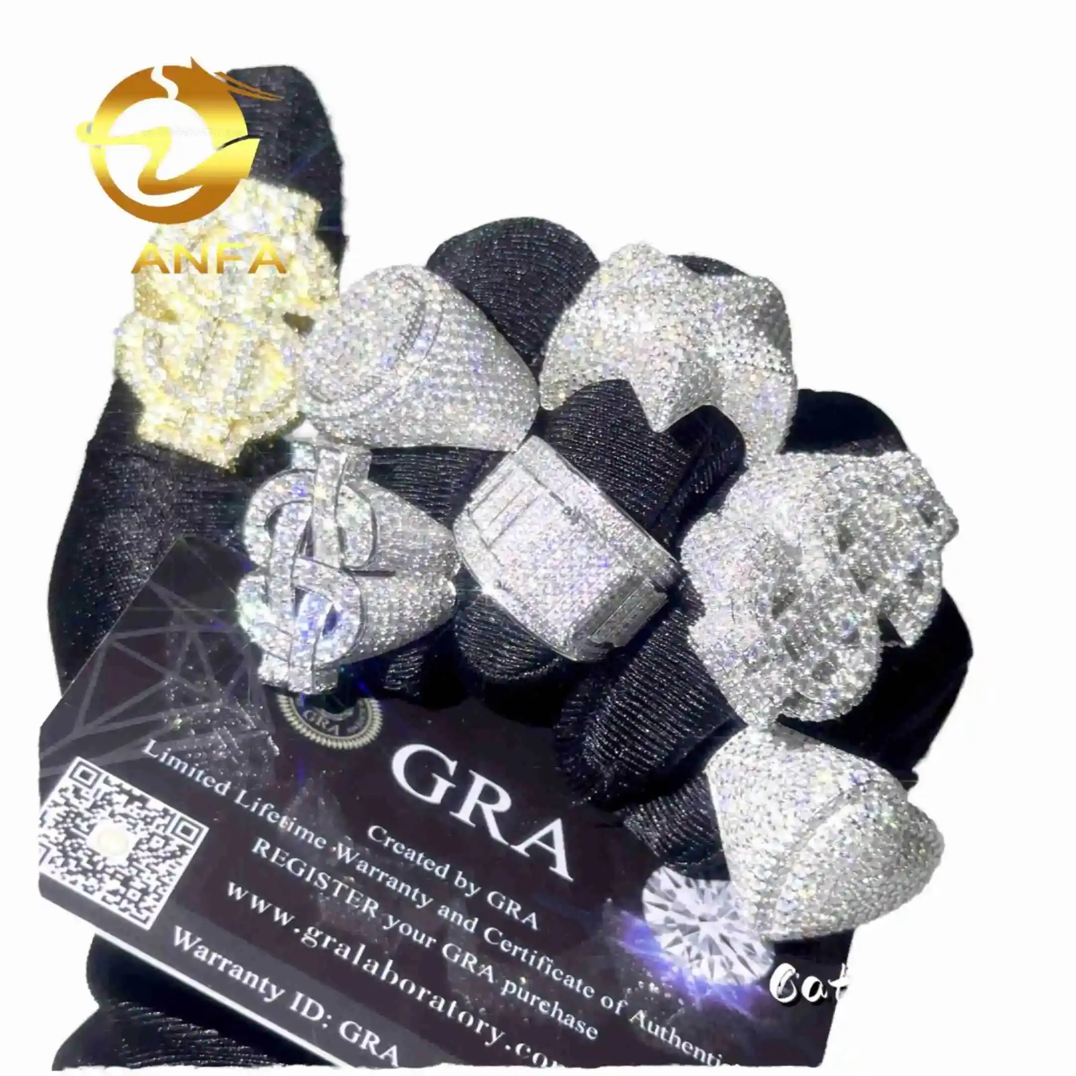 Hot Selling Cuban Ring Pass Diamond Tester Eternity Band Rings 925 Silver VVS Diamond Hip Hop Jewelry Moissanite Ring for Men