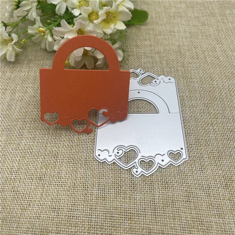 Heart bag topper head Lace background Metal Cutting Dies Stencils For DIY Scrapbooking Decorative Embossing Handcraft Template