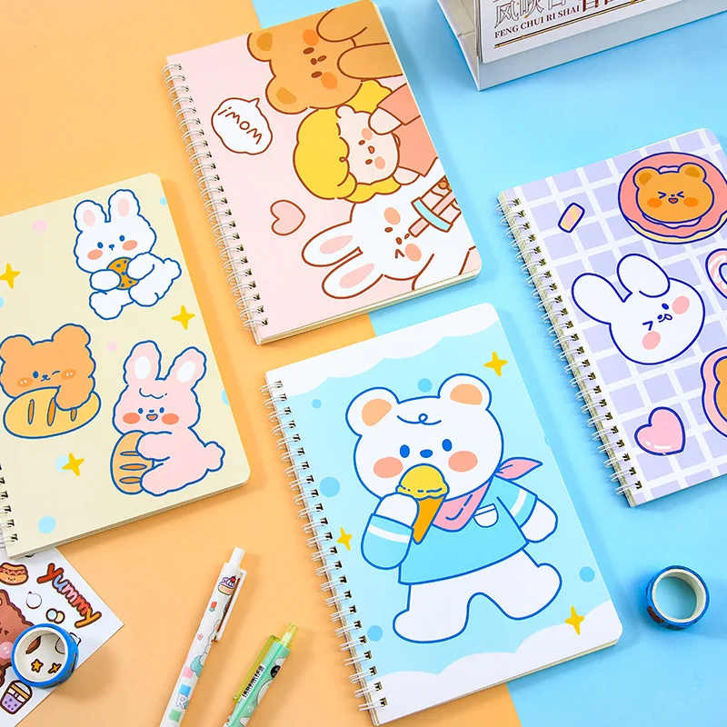 

South Korea cartoon notebook cute A5 coil book 120 pages thick horizontal line student stationery notebook