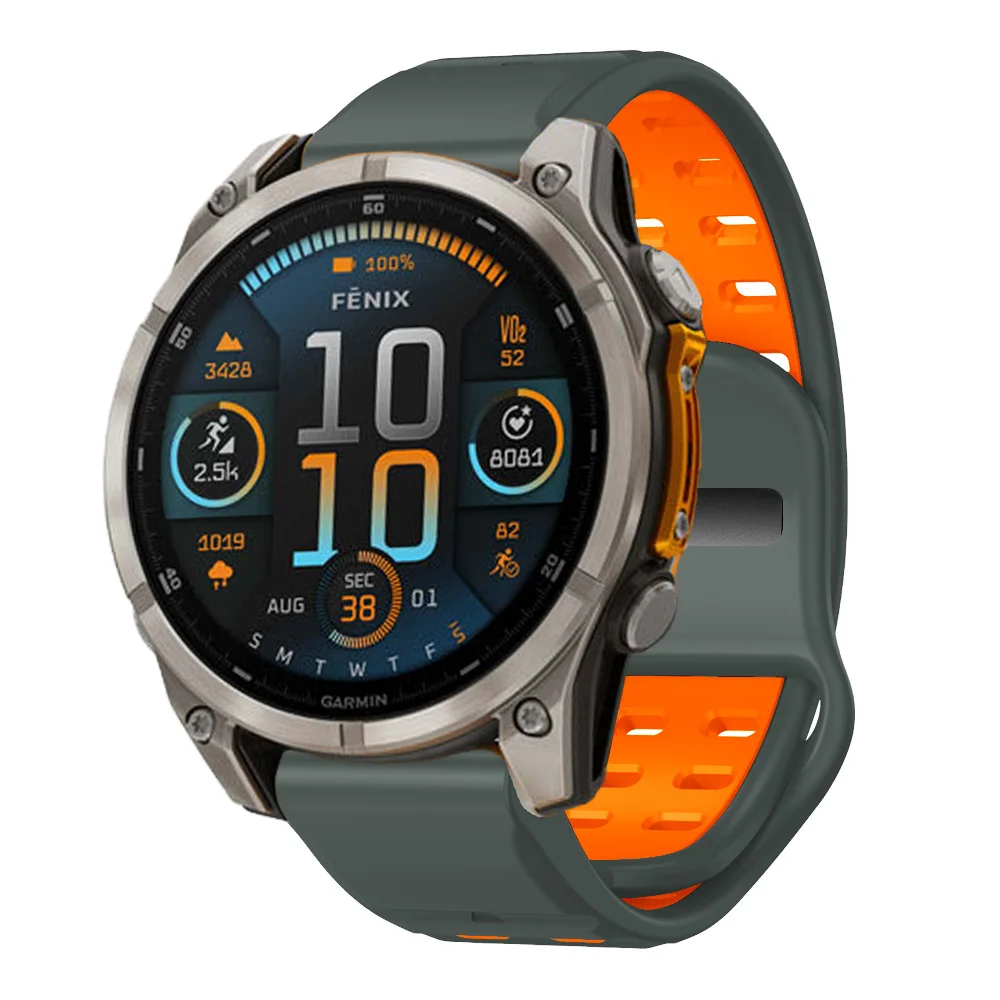 Correa de silicona de 26mm y 22mm para Garmin Fenix 8 E 7 7X 6X 6 Pro 5X Plus, pulsera Epix Pro Gen 2 47/51mm Forerunner 955 Enduro 3